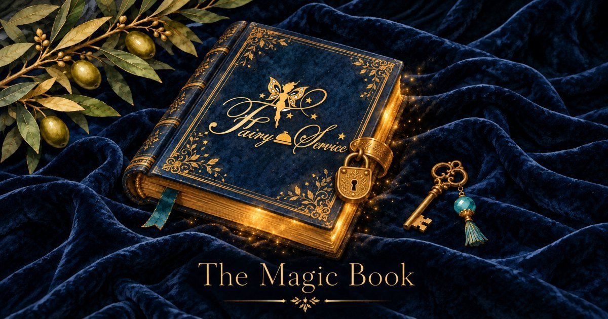 The Fairy Service Magic Book, a locked book of client compliments